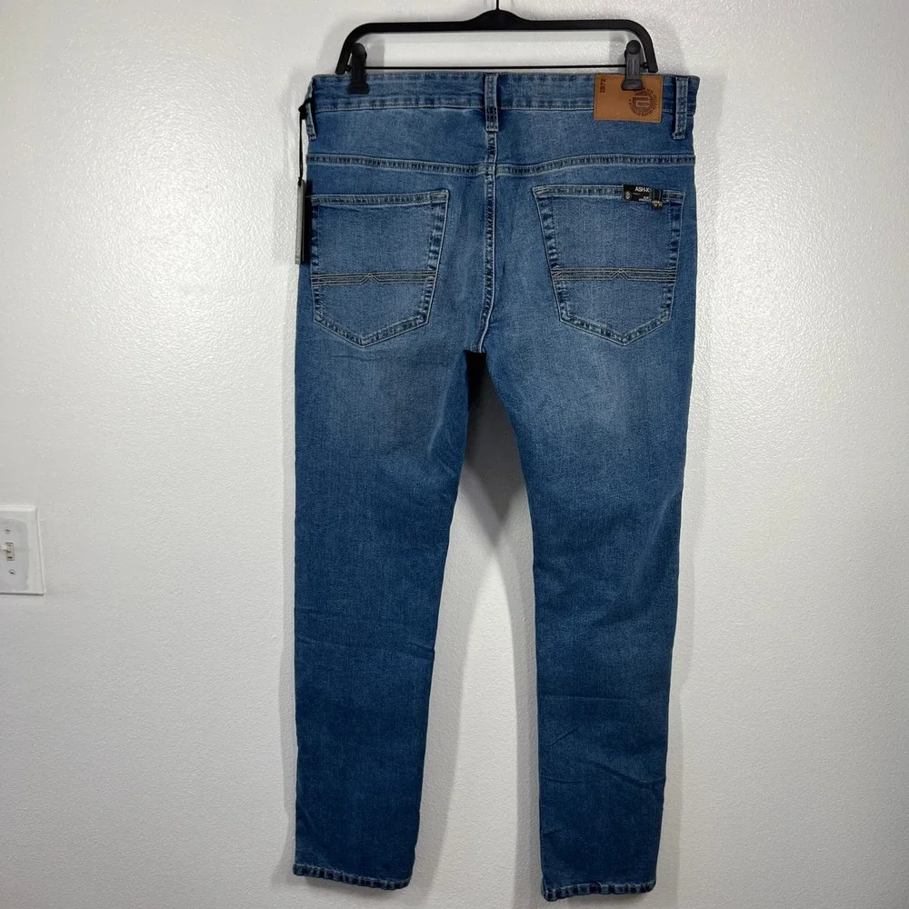 Buffalo David Bitton Slim‎ Stretch Jeans Ash-X Denim Blue Mens W36 L32 Casual